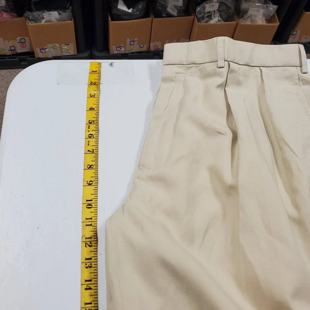 Polo Golf Ralph Lauren Mens Chino Pants Size 36L Cotton Silk Linen Pleated